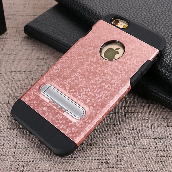 Wholesale iPhone 7 Plus Pixel Armor Hybrid Kickstand Case (Rose Gold)